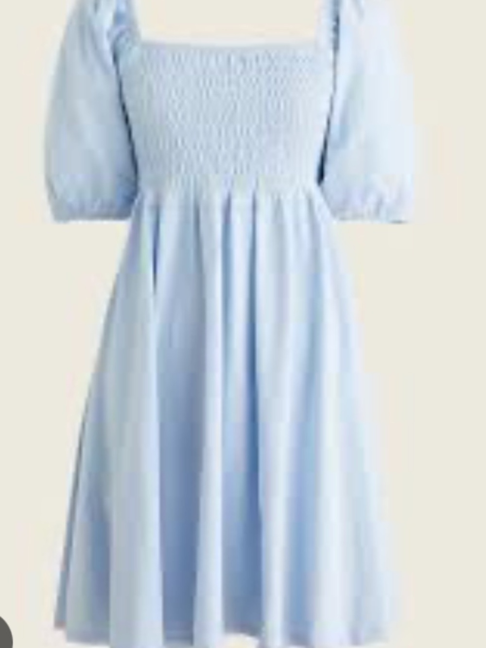 Broken-in jersey smocked babydoll dress Baby Blue 100% Cotton Size Large